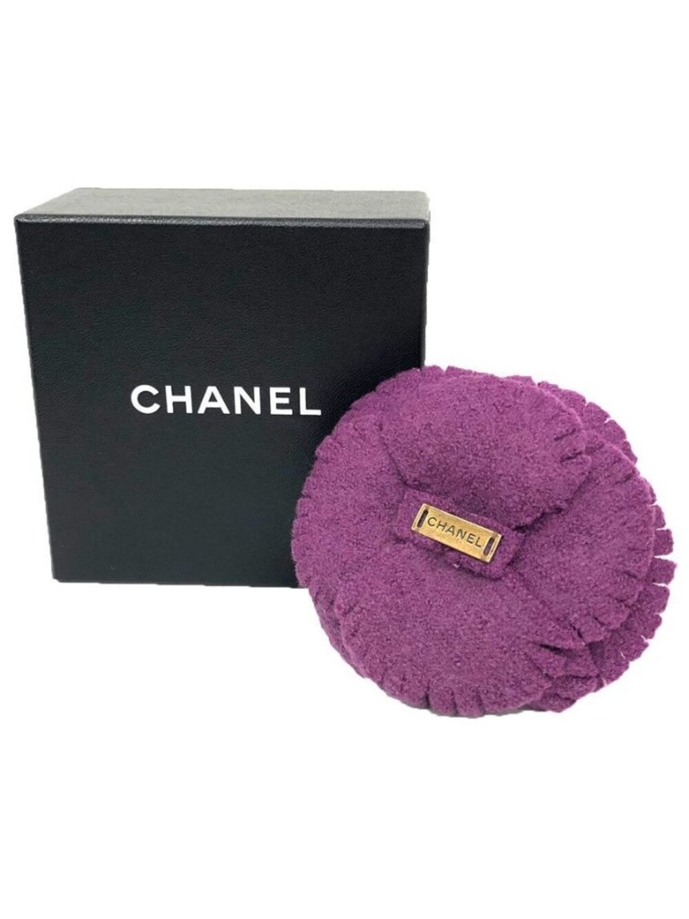 Chanel Camellia Brooch Corsage Flower Purple